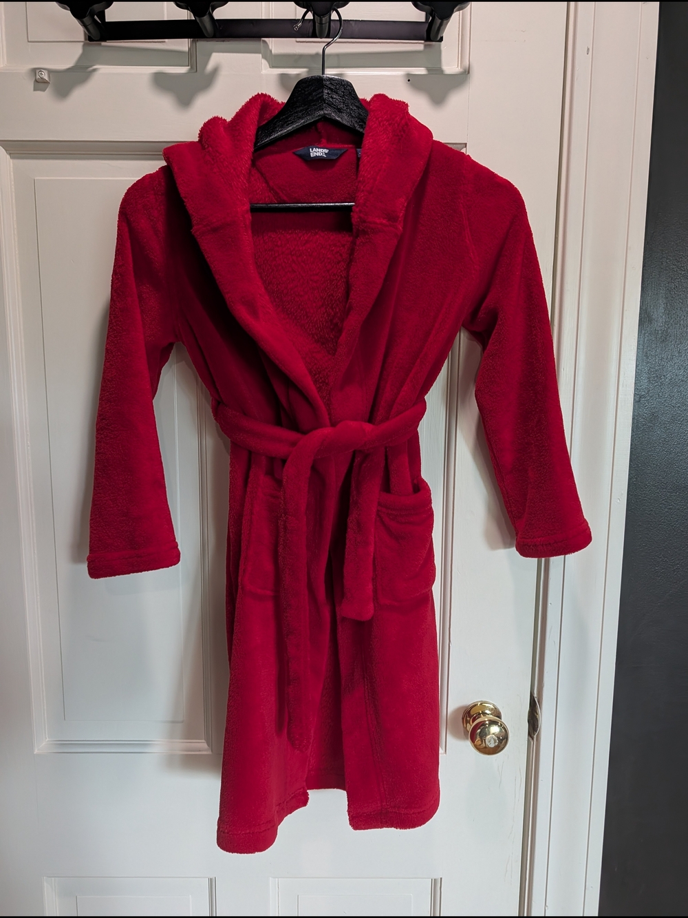 Lands' End Fleece Hooded Bathrobe with Belt (Kids' Size 6)